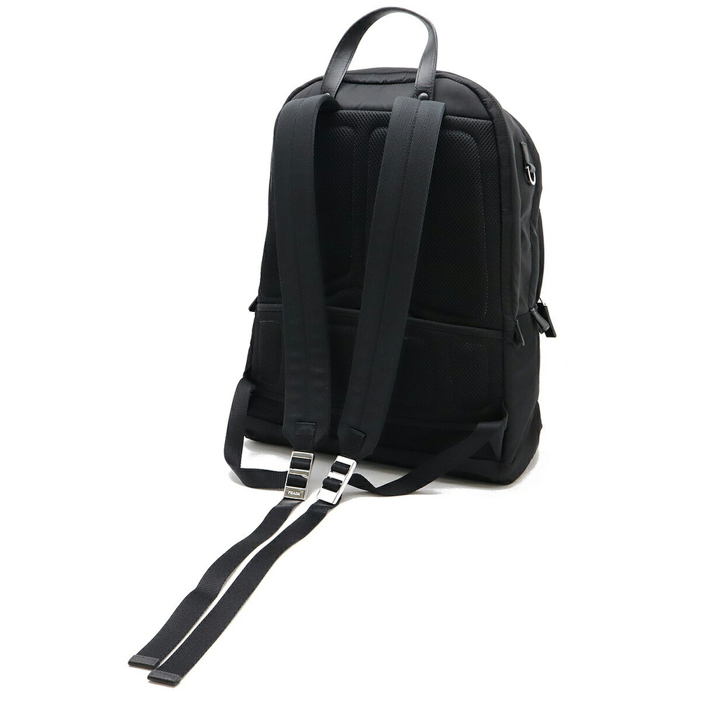 Prada Triangle Logo Backpack Daypack Leather Black - image 2